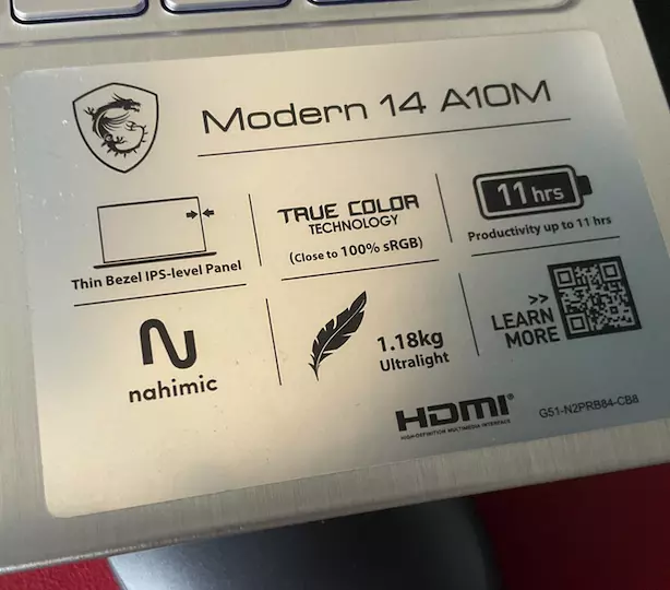 微星Modern 14 a10m笔记本i5-10210U黑苹果安装EFI OC7.9 Monterey 12.4
